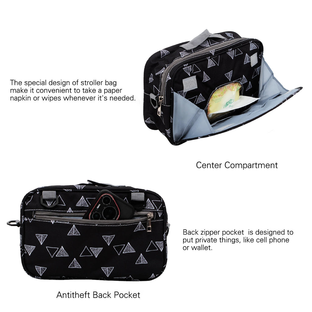 Baby Stroller Bag Waterproof Portable Outing Travel Mummy Bag Multifunction Diaper Bottle Storage Hanging Bag Pram Organizer
