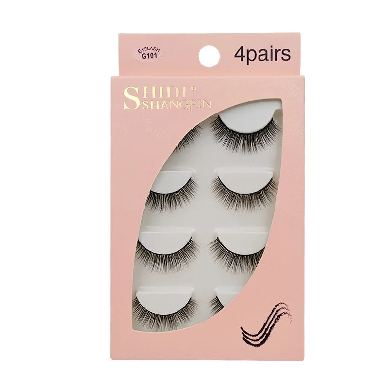 YSDO 3/4 Pairs Eyelashes Natural Long 3d Mink Lashes Faux Cils Hand Made Mink Eyelashes Strip Makeup False Lashes Volume Cilios