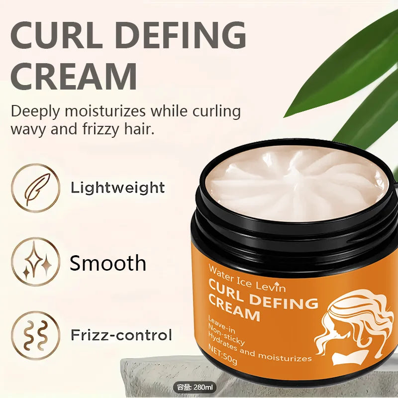 50g Black Castor Oil Curl Styling Cream - Moisturizing Hair Styling Cream Suitable for Normal Hair, Men and Women, with an Easy-To-Use and Portable Plant-Based Formula