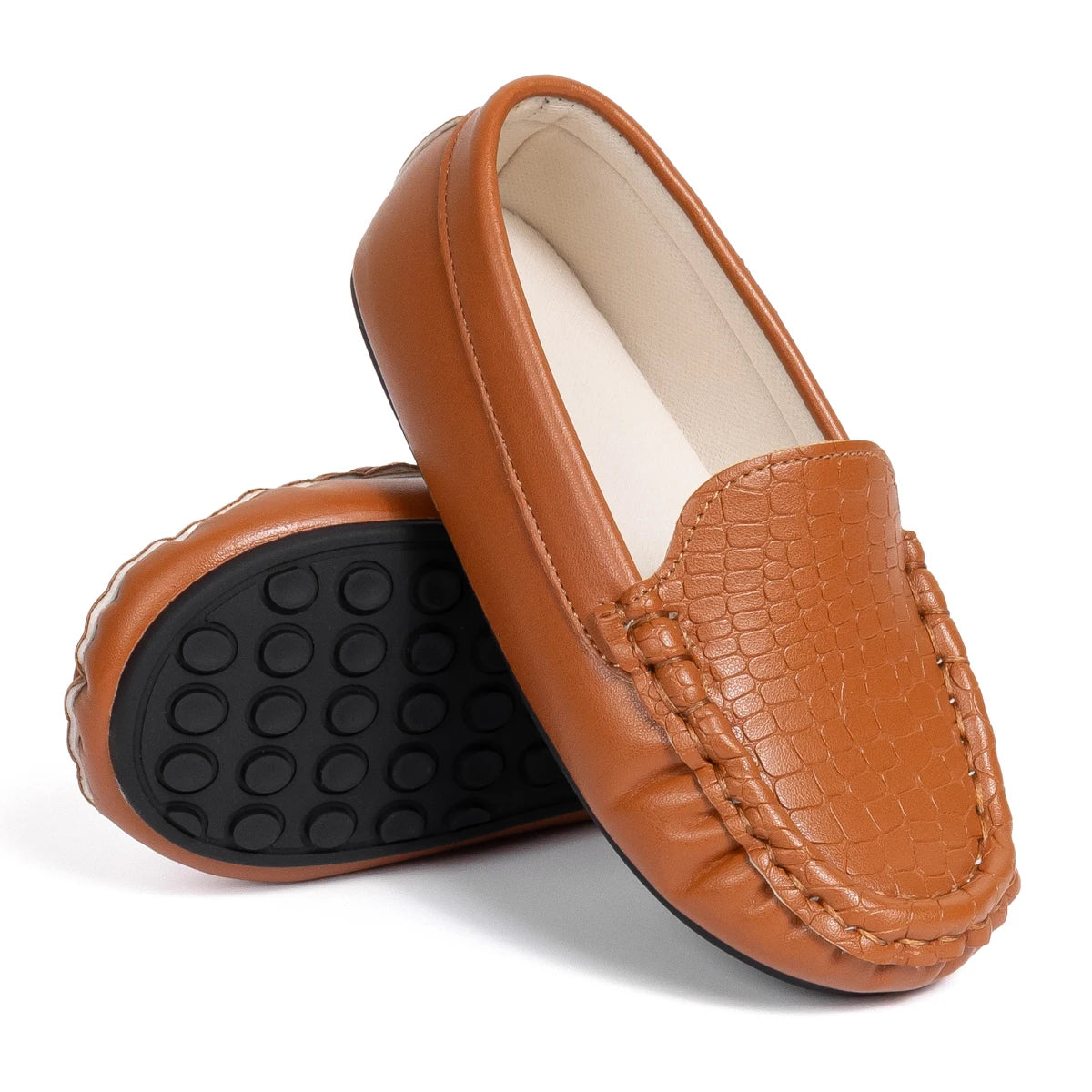 Toddler Boys' Loafers Stone Pattern Slip-On Dress Shoes Kids Comfortable Formal Performance Footwear
