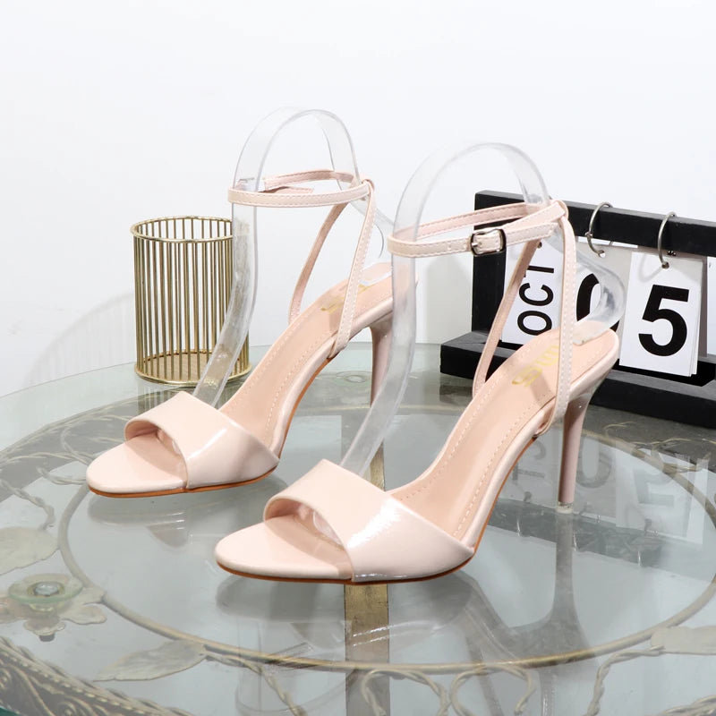 Black sandals 2025 sexy temperament high heels with pointed fishmouth luxurious and elegant women's shoes