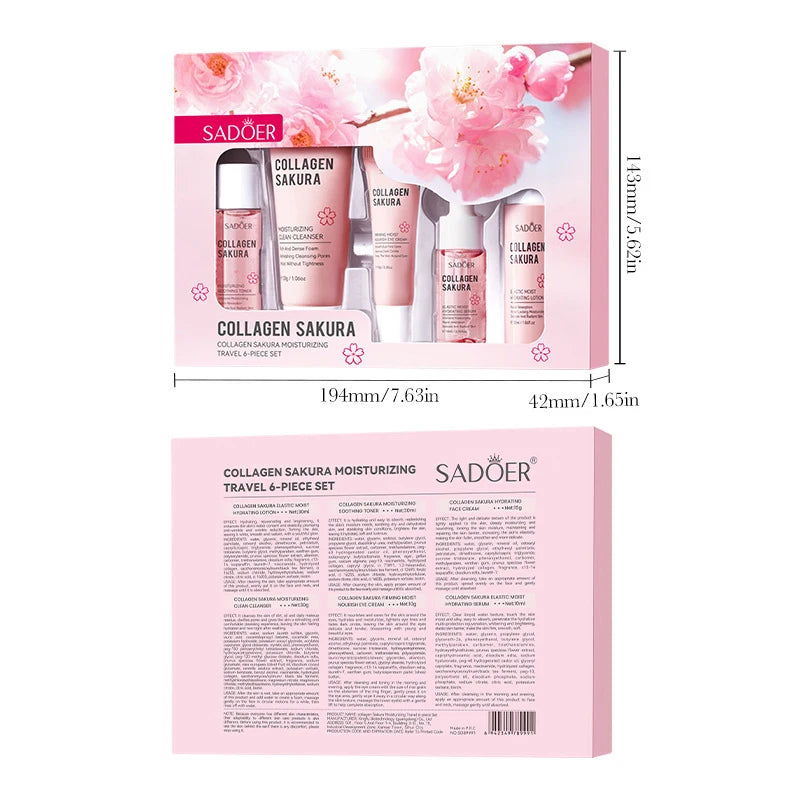 Korean Sakura Skin Care Sets Moisturizing Nourishing Face Cream Serum Toner Lotion Eye Cream Face Skin Care Gift Box Set