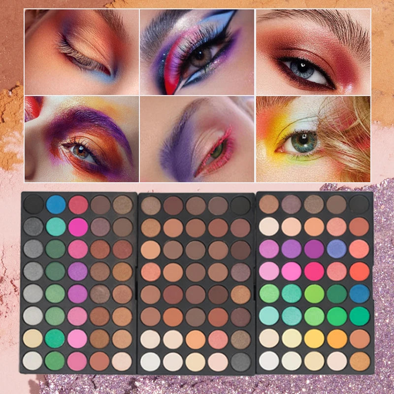 120 Color Eye Makeup,3-in-1 Eyeshadow Palette,Highly Pigmented Long Lasting Matte & Shimmer Finishes,Nude & Earth Eye Shadow