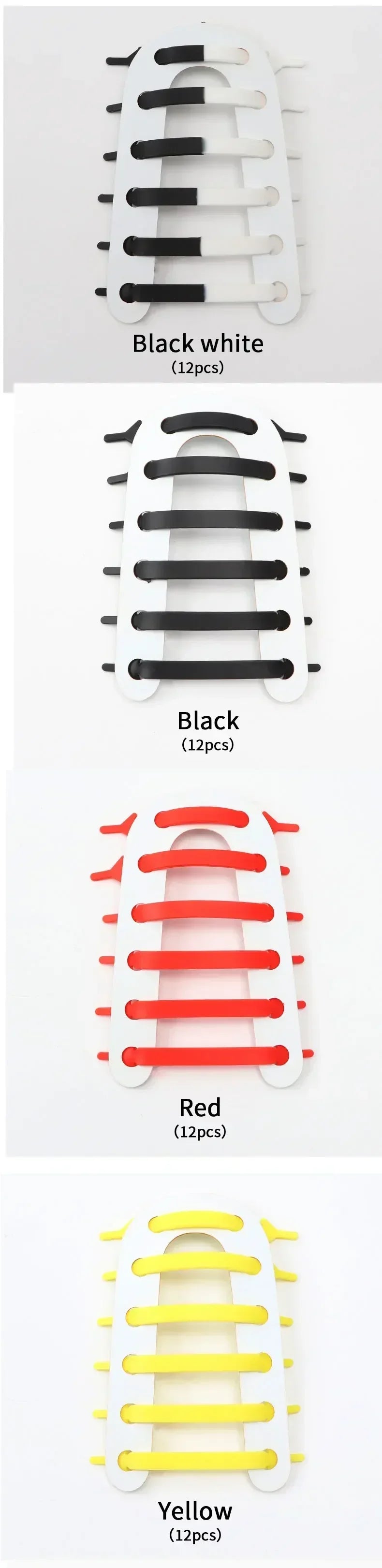 NEW 12pcs/lot Silicone Shoelaces No Tie Elastic Shoe Laces Special Shoestrings for Kid/Adult Lacing Rubber Sneakers Shoe Lace