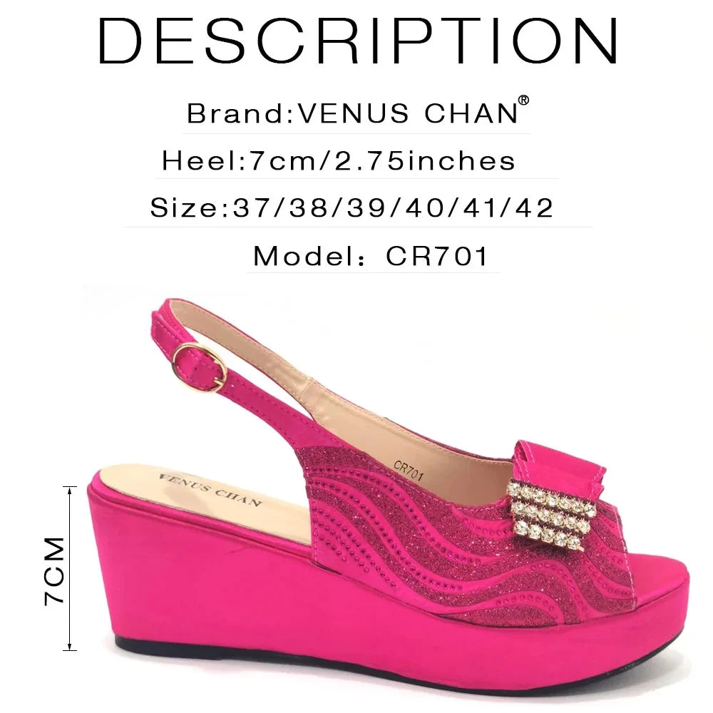 Sandals Italian Fashion Casual Flat Slippers Hollowed Out With Diamonds Women's Shoes African Party Outdoor Shoes