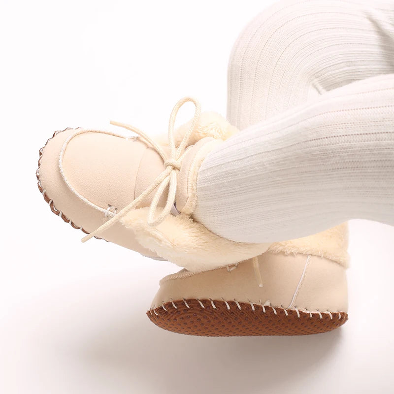 Autumn and Winter Baby Plush Thick Warm Cotton Shoes 0-18 Months Soft Soled Comfortable Non Slip Boots