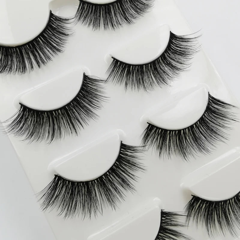 YSDO 3/4 Pairs Eyelashes Natural Long 3d Mink Lashes Faux Cils Hand Made Mink Eyelashes Strip Makeup False Lashes Volume Cilios