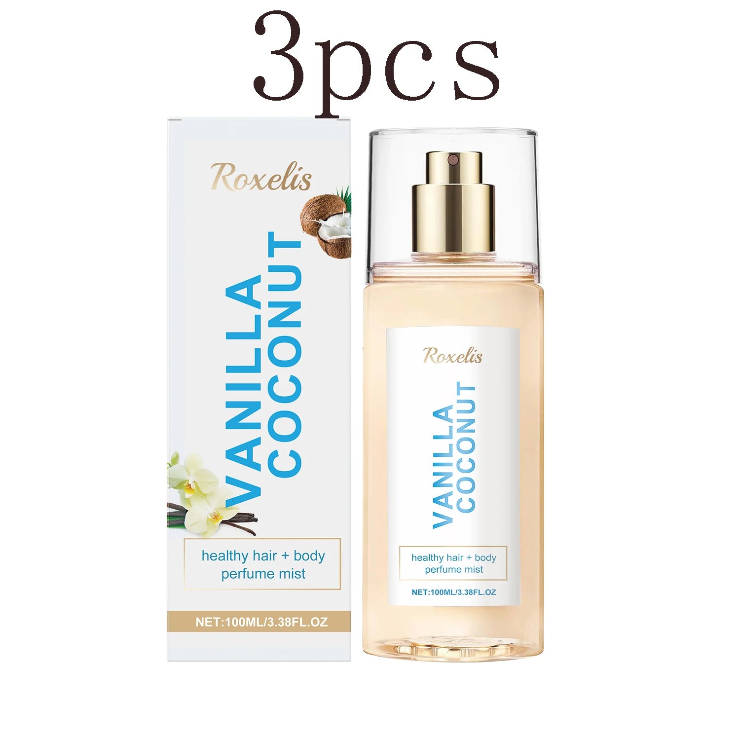 Vanilla Coconut Body Mist: Long-Lasting Fragrance, Unique Charm, Fresh & Romantic Travel-Friendly Portable Perfume