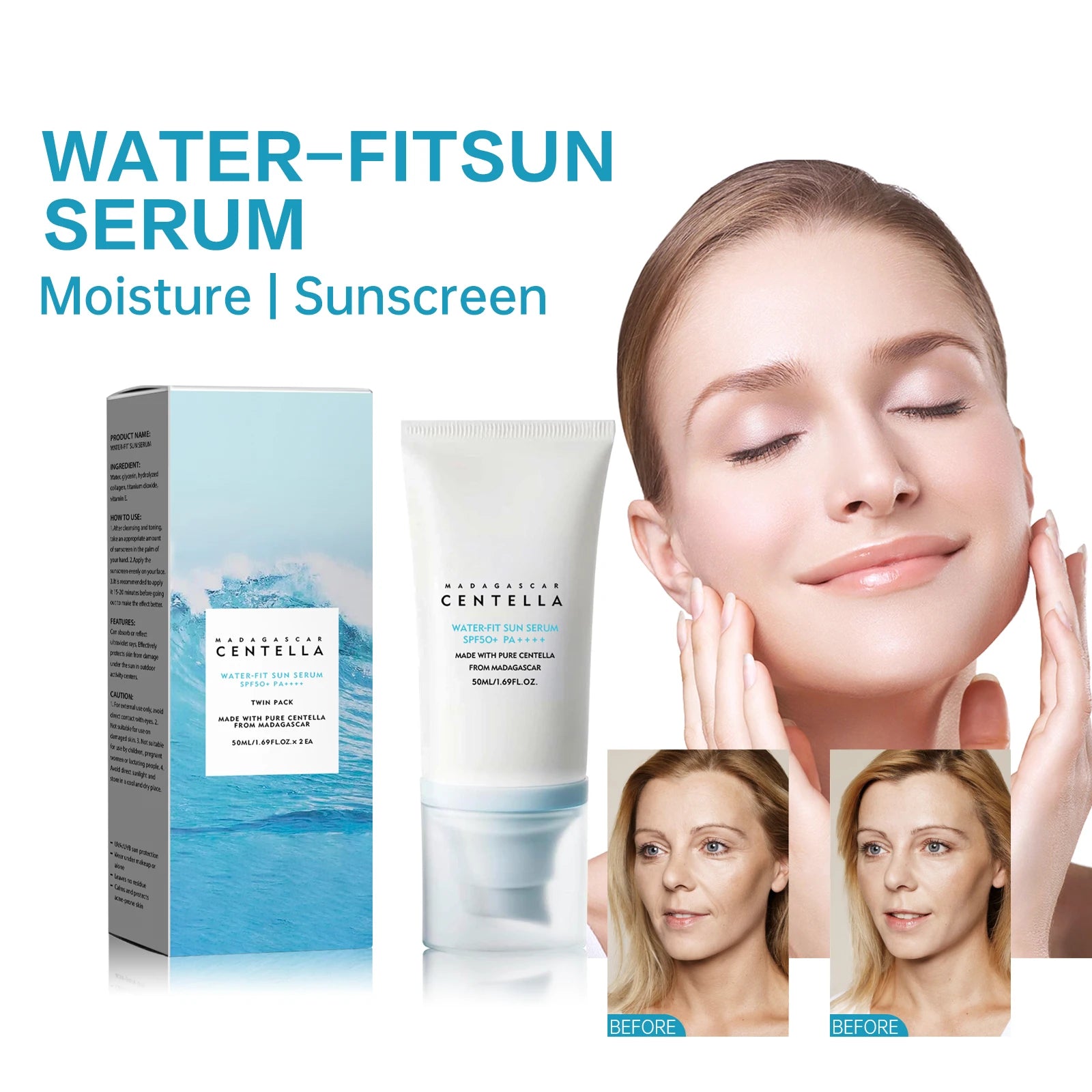 Facial Sunscreen 50+Solar Sunblock Skin Whitening Cream Korean body lotion Moisturizing Protector Care Body Sunscreen