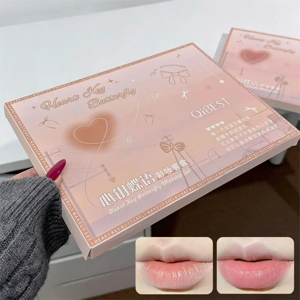 Face Makeup Set Double End Lip Glaze, Pressed Powder,Blush,Eyeshadow, Eyebrow Pen,Eyeliner,Lip Oil Gift Cosmetics