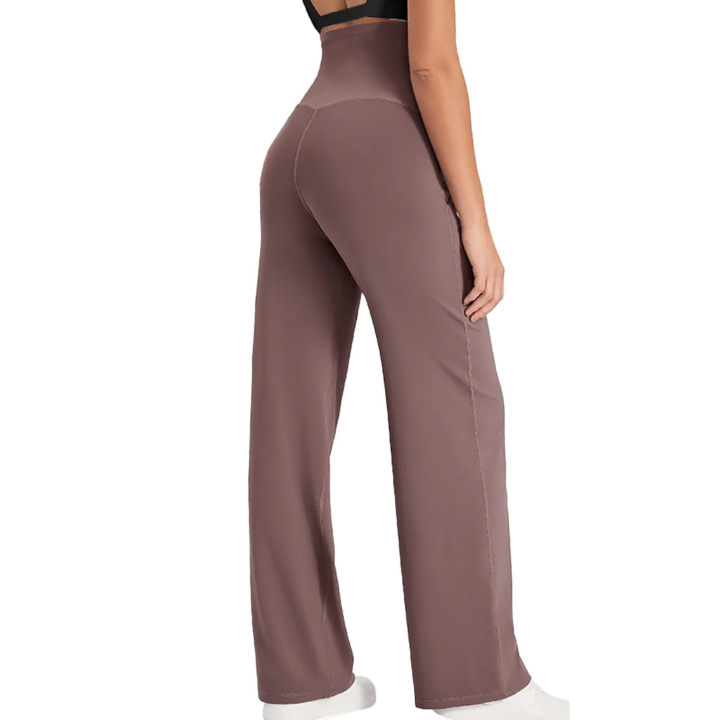 Maternity Pants Over The Belly Yoga Dress Elastic Waistband Stretchy Wide Leg Work Pregnancy Trousers with Pockets Sportswear