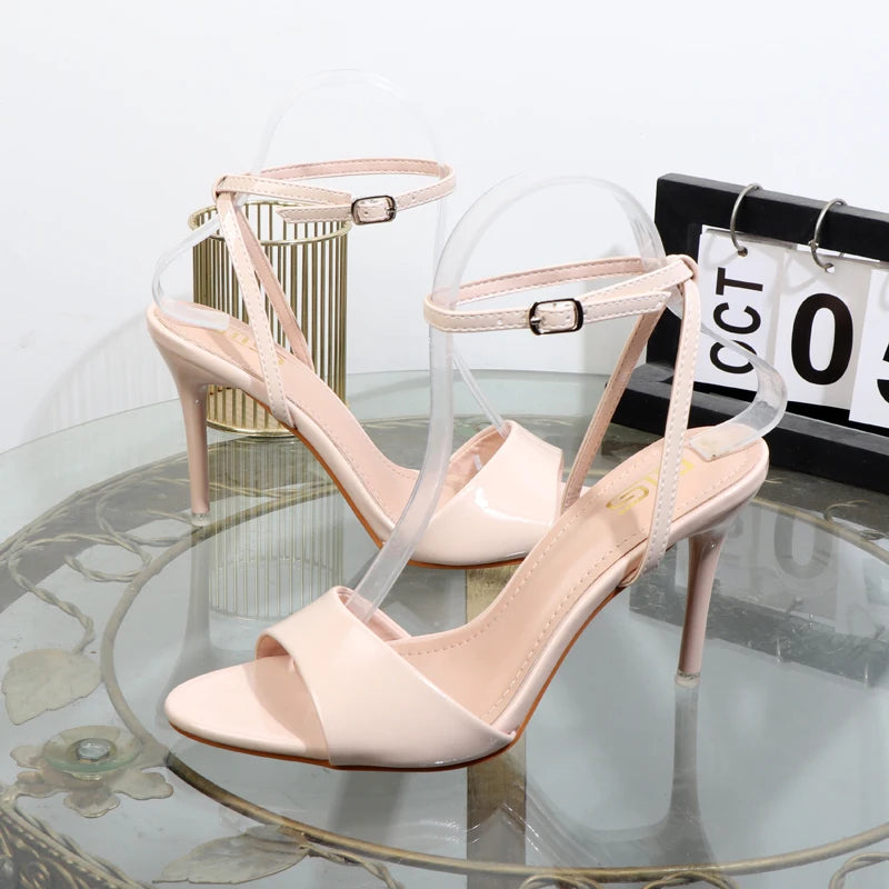 Black sandals 2025 sexy temperament high heels with pointed fishmouth luxurious and elegant women's shoes