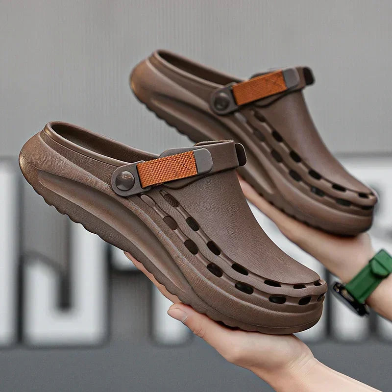 Solid Color Mens Sandals Fashion Trendy Lightweight Outdoor Travel Essentials Beach Shoes Casual Men’s Slippers