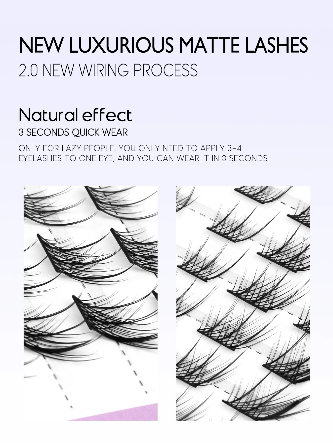 GROINNEYA DIY Lashes Natural Eyelash extension Cluster Lashes Volume Mixed Tray Lashes Cluster Natural DIY Lashes Extension