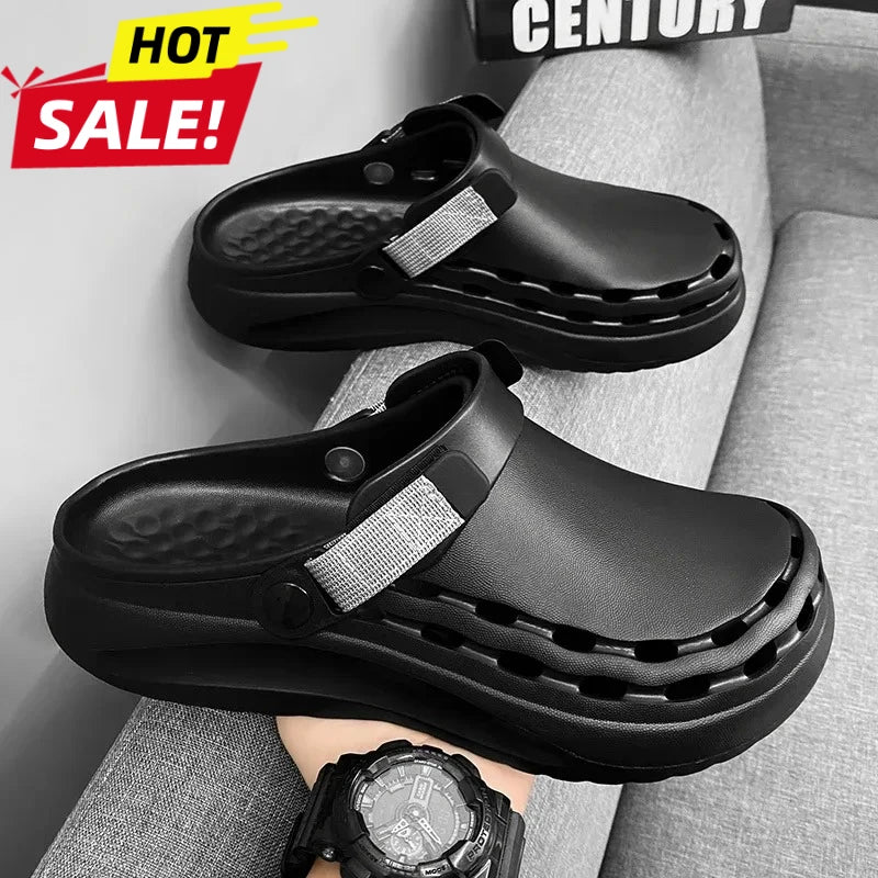 Solid Color Mens Sandals Fashion Trendy Lightweight Outdoor Travel Essentials Beach Shoes Casual Men’s Slippers