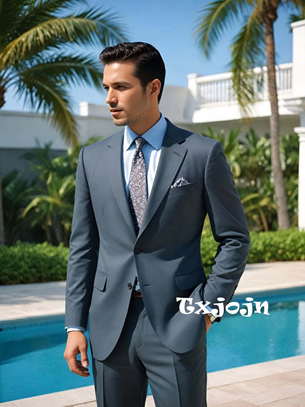Stunning Grey Men's Suits 2 Pieces Wedding Groom Best Man Outfit Daily Formal Notched Lapel Suit Set For Men Office Business