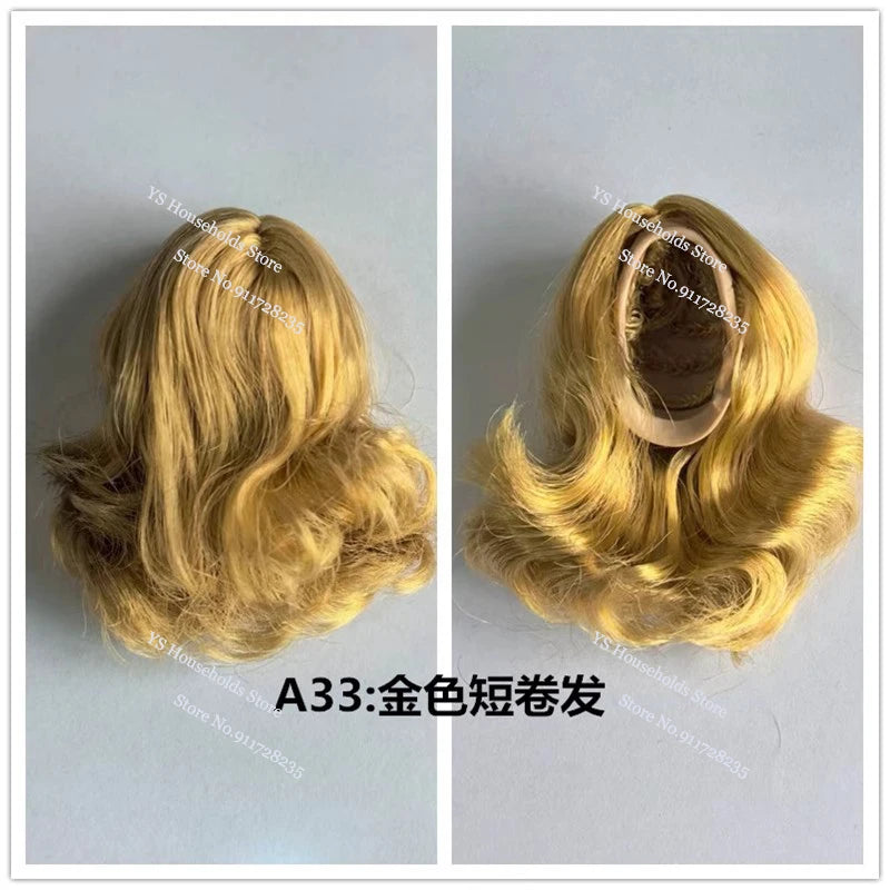 1/6 Female Soldier Head Sculpt Decor Wig Green/Blue/Red/Gray Hair Model Toys Accessory For 12inch Bald Sculpture Decoration
