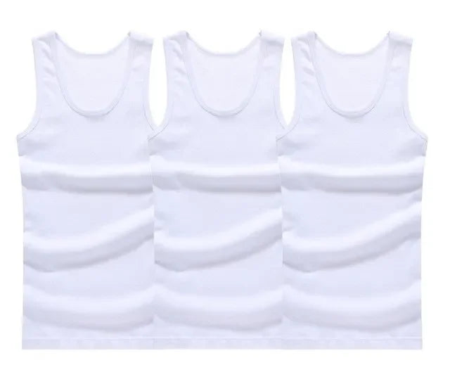 3pcs/lot Cotton Mens Underwear Sleeveless Tank Top Solid Muscle Vest Undershirts O-neck Gym clothing T-shirt men's vest Male 3XL