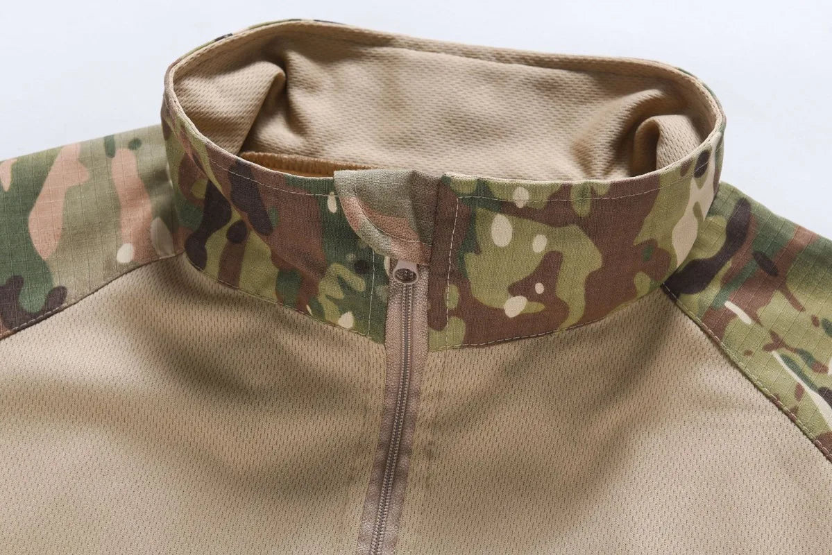 Camo Tactical Shirt Short Sleeve Quick Dry Combat T-Shirt Men's Camouflage Military Army T Shirt Outdoor Hunting Hiking Shirts
