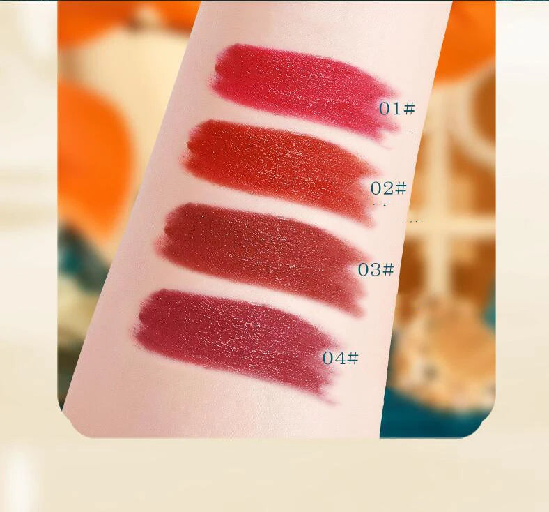 Makeup Lipstick set carved Nude Li pstick Matte Velvet Long Lasting easy to color non-stick cup lip glaze