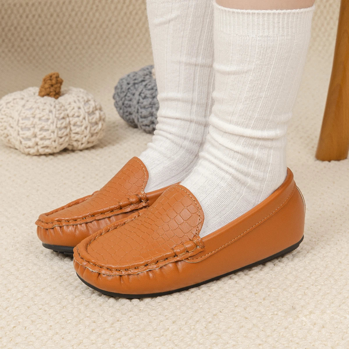 Toddler Boys' Loafers Stone Pattern Slip-On Dress Shoes Kids Comfortable Formal Performance Footwear