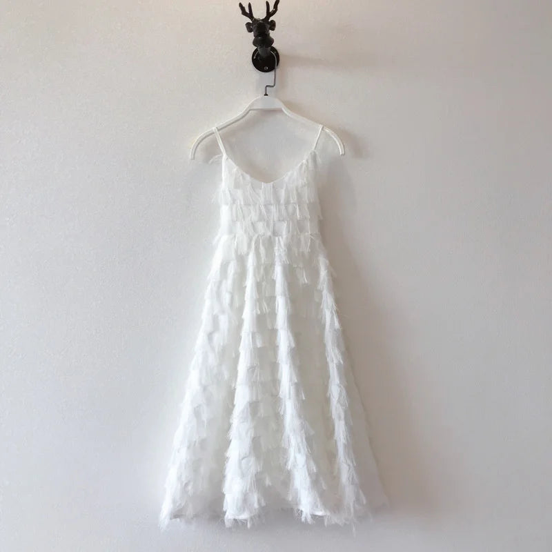 2024 Family Matching Outfits Dresses Summer Mother Daughter Dress Fashion Clothing Girl Mom Daughter Chiffon Beach Dress Clothes