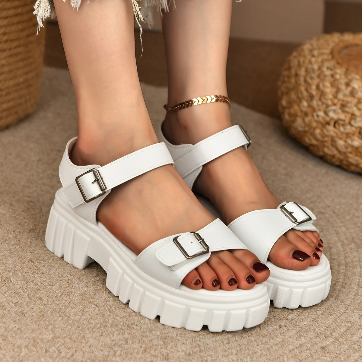 Women Elegant Sandals  New Summer Outdoor Designer Shoes Women Casual Fashion Bottom Platform Sandals Sandalias De Mujer