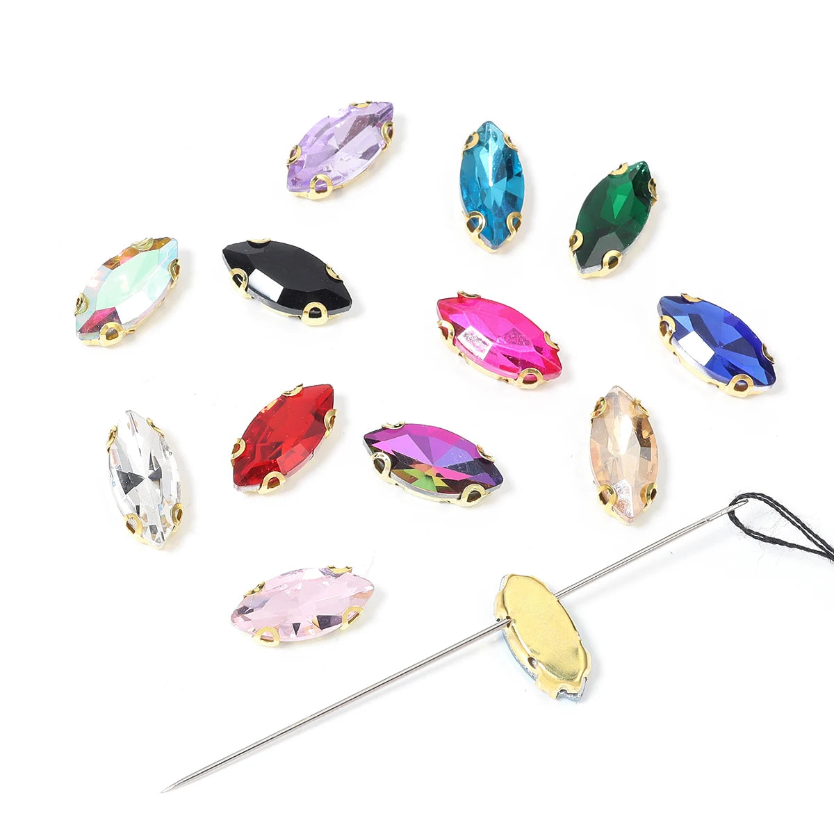Horse Eye Flatback Reinestone Quality Sewing Crystal Flatback Rhinestones Sew On Stones Glass For Dresses Clothes DIY Jewelry