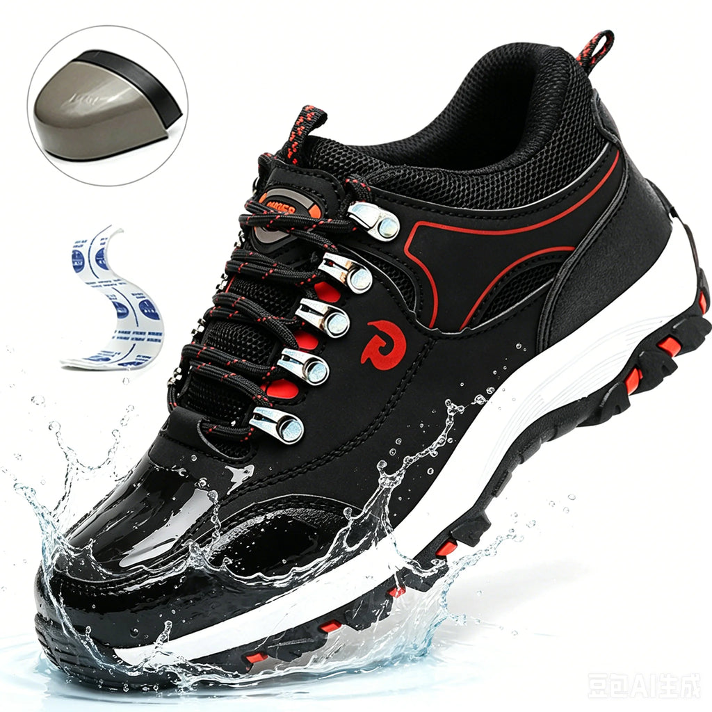 Black Lightweight Work Sneakers Anti-Impact And Anti-Piercing Safety Shoes Comfortable Breathable Construction Working Boots