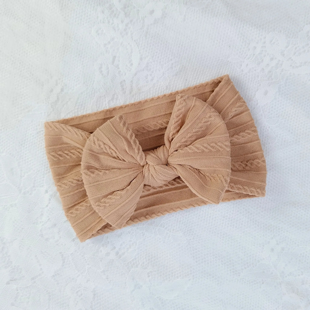Lovely Newborn Baby Headband For Girls Elastic Knit Children Turban Baby Bows Soft Nylon Kids Headwear Hair Accessories