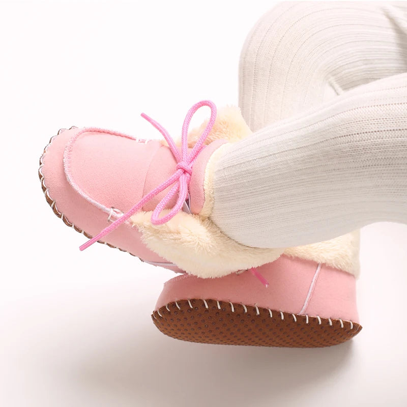 Autumn and Winter Baby Plush Thick Warm Cotton Shoes 0-18 Months Soft Soled Comfortable Non Slip Boots