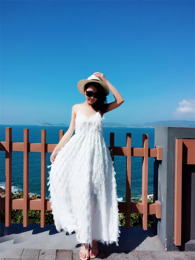 2024 Family Matching Outfits Dresses Summer Mother Daughter Dress Fashion Clothing Girl Mom Daughter Chiffon Beach Dress Clothes
