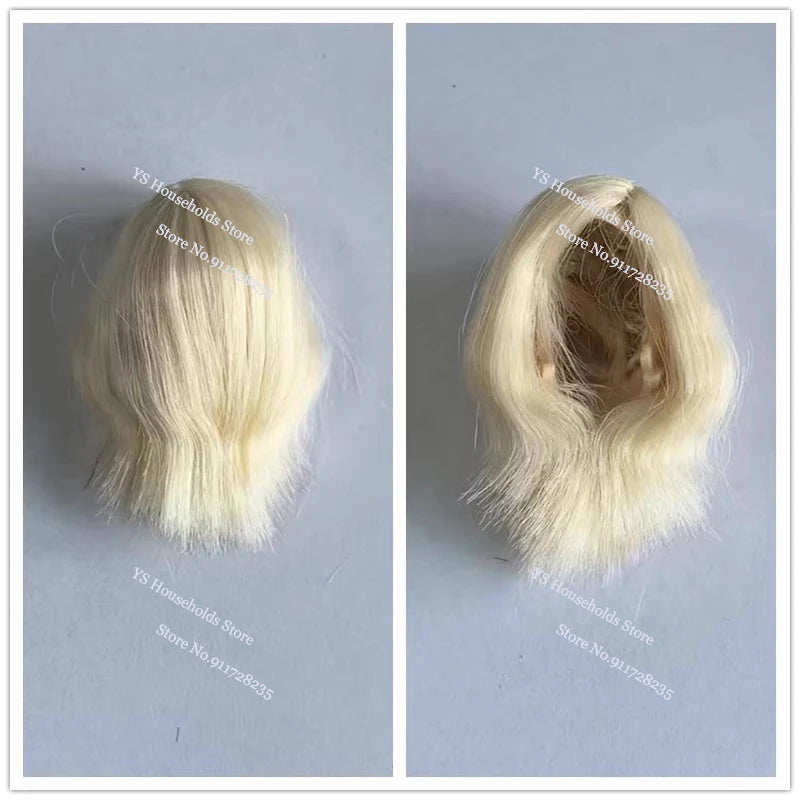 1/6 Female Soldier Head Sculpt Decor Wig Green/Blue/Red/Gray Hair Model Toys Accessory For 12inch Bald Sculpture Decoration