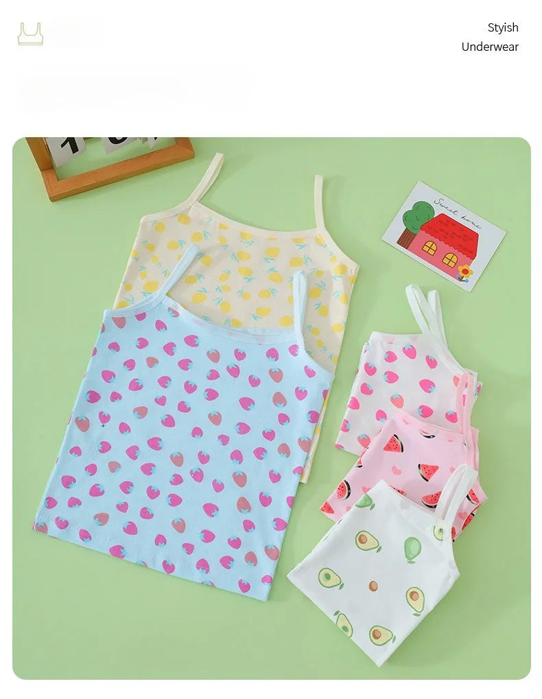 Little Girl Underwear for Kids Girl Children's Undershirts Top for Summer Girls Tops Kids Singlet Clothes 100% Cotton Camisole