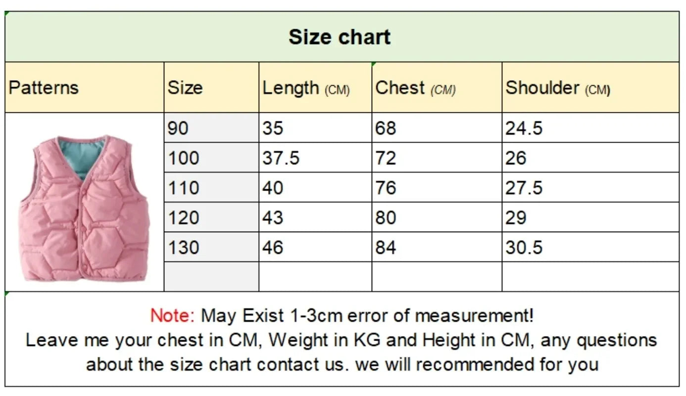 New Winter Baby Boys Girls Vest Cotton Padded Sleeveless Coats Jackets Children Warm Solid Vest Kids Autumn Top Clothe Outfits