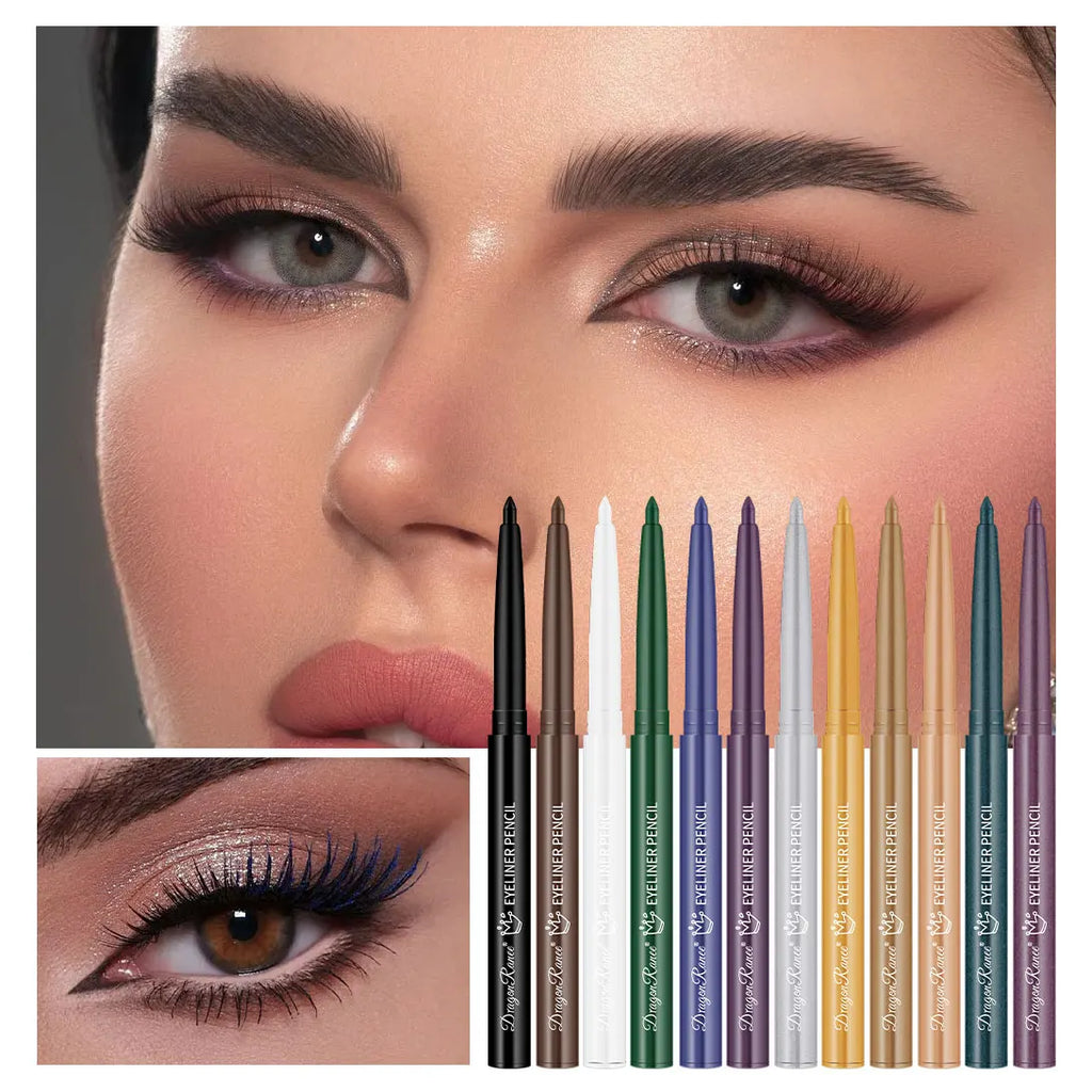 Eyeliner Pen Is Waterproof, Sweat-Proof, and Does Not Smudge, Easy for Beginners to Use, Available in Green, Purple, and Black, Long-Lasting and Does Not Come Off Easily