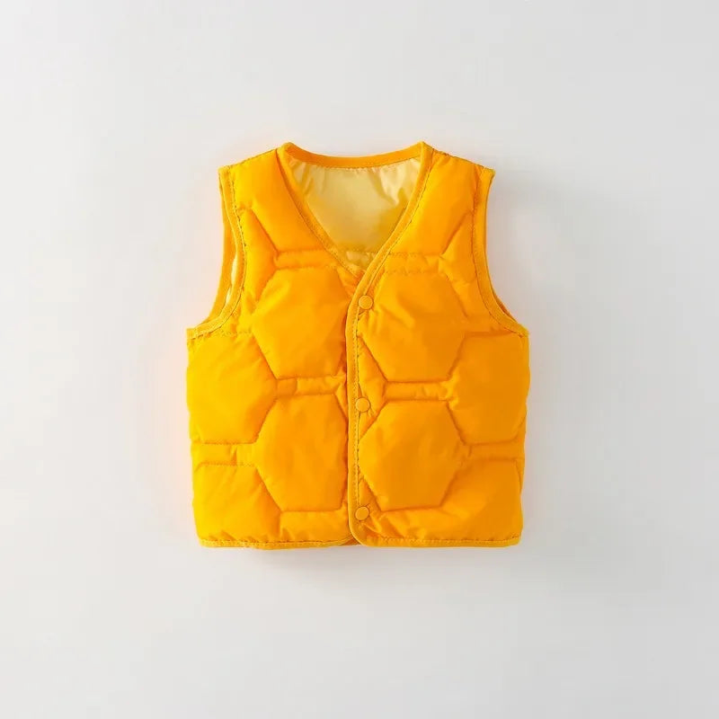 New Winter Baby Boys Girls Vest Cotton Padded Sleeveless Coats Jackets Children Warm Solid Vest Kids Autumn Top Clothe Outfits
