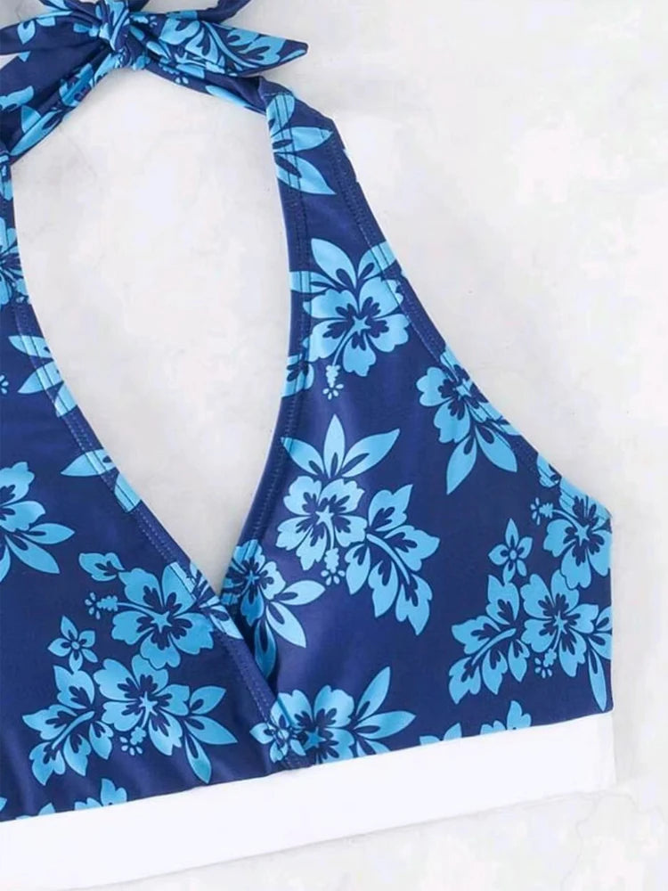 VigoBreviya Print 2026 Tied Halter Swimwear Sexy Women High Waist Bikini Set Push Up Brazilian Swimsuit Lady Beach Bathing Suit