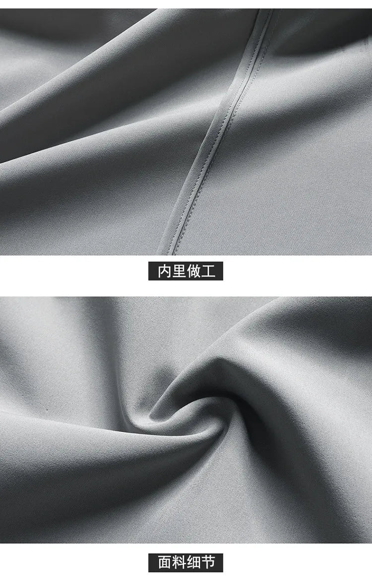Men's suit - breathable pure color single-layer lightweight summer/autumn sun protection business-fit single-layer jacket