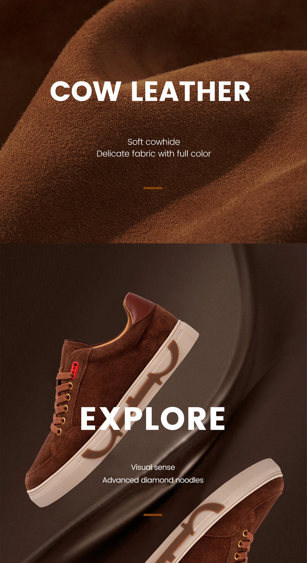 Men's shoes Black high-grade leather casual shoes flat bottom breathable comfortable board shoes coffee color 2025 new