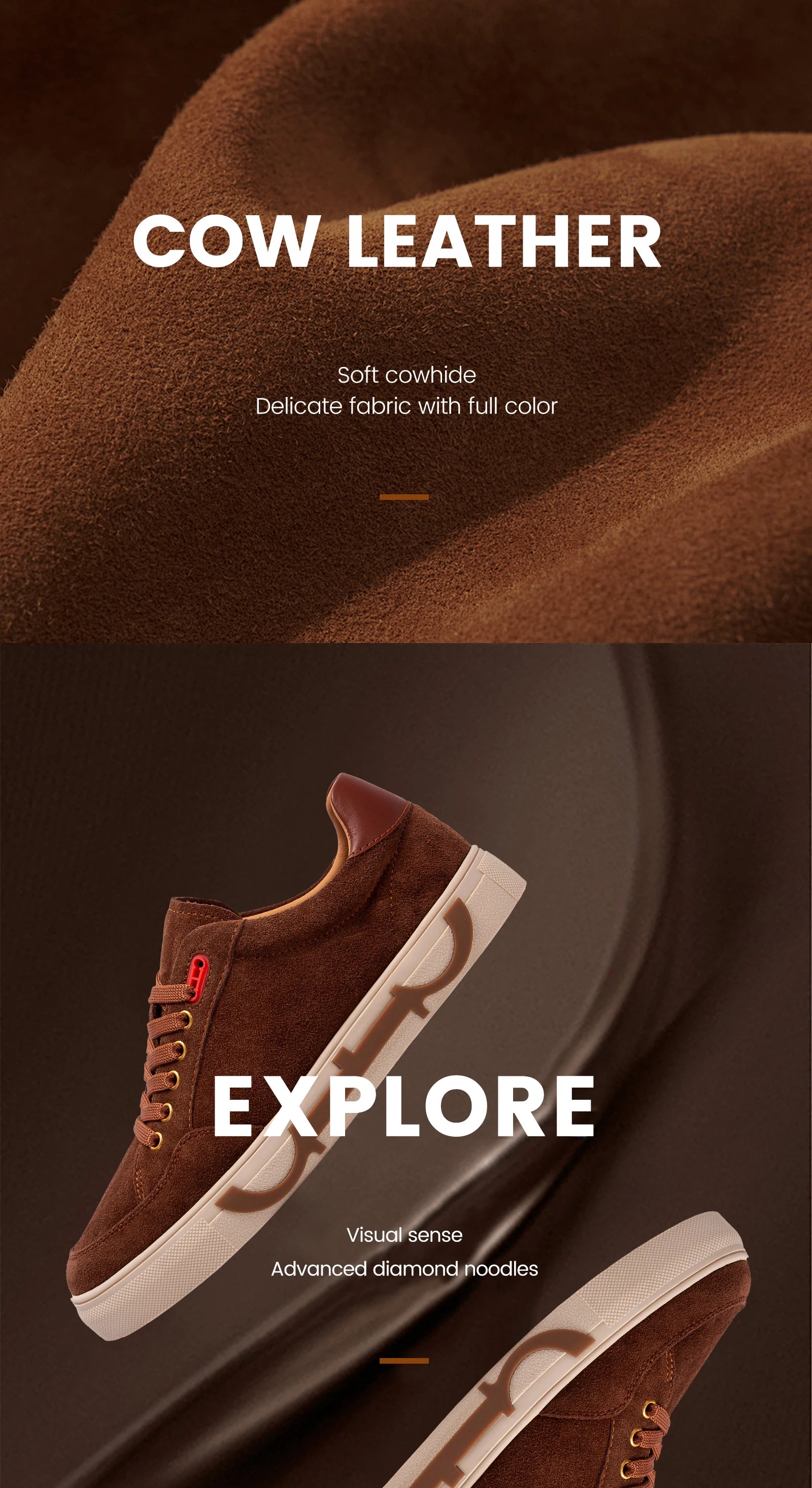 Men's shoes Black high-grade leather casual shoes flat bottom breathable comfortable board shoes coffee color 2025 new