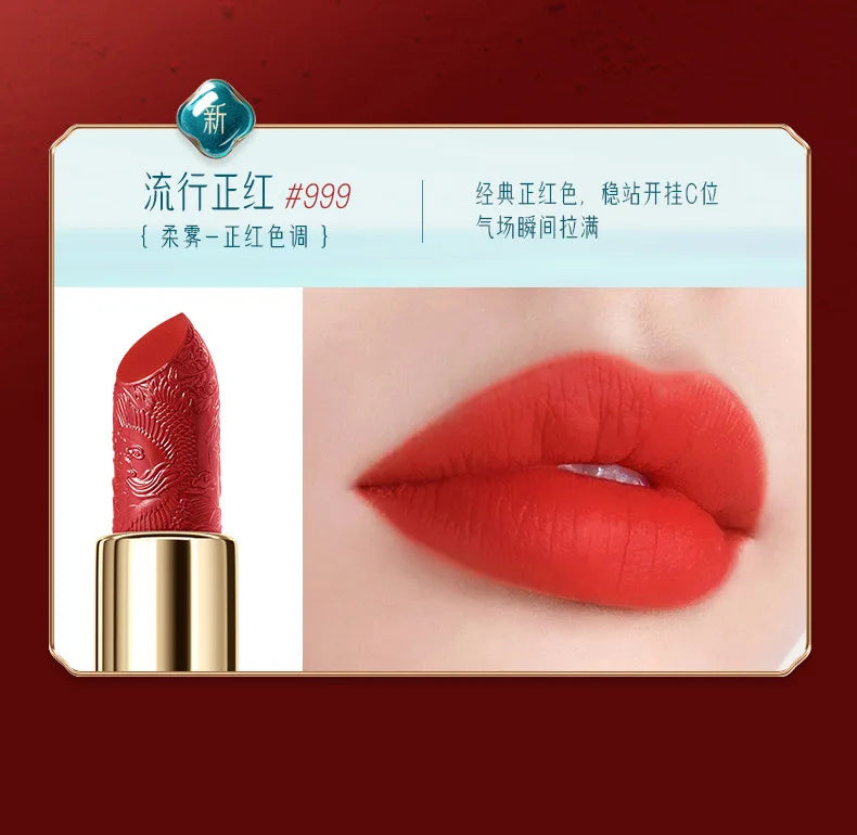 Makeup Lipstick set carved Nude Li pstick Matte Velvet Long Lasting easy to color non-stick cup lip glaze