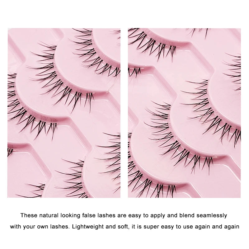Natural Lashes 5/10 Pairs Manga Lashes Little Devil Lashes False Eyelashes  Anime Lashes Full Strip Lashes Band Eyelashes Makeup