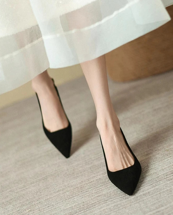 Black Sandals Women Summer New Fashion Women's Pointed Square Heel Sandals Pumps Women Shoes Office Dress Shoes Sexy High Shoes