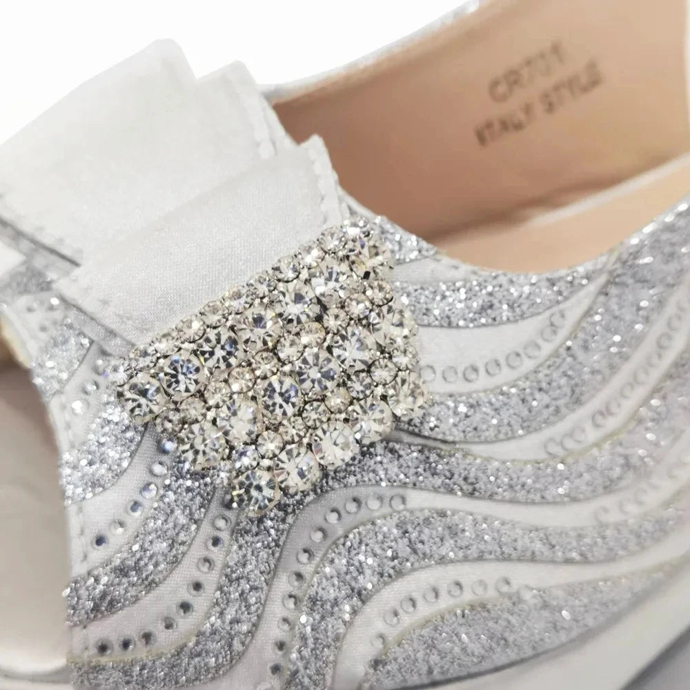 Sandals Italian Fashion Casual Flat Slippers Hollowed Out With Diamonds Women's Shoes African Party Outdoor Shoes