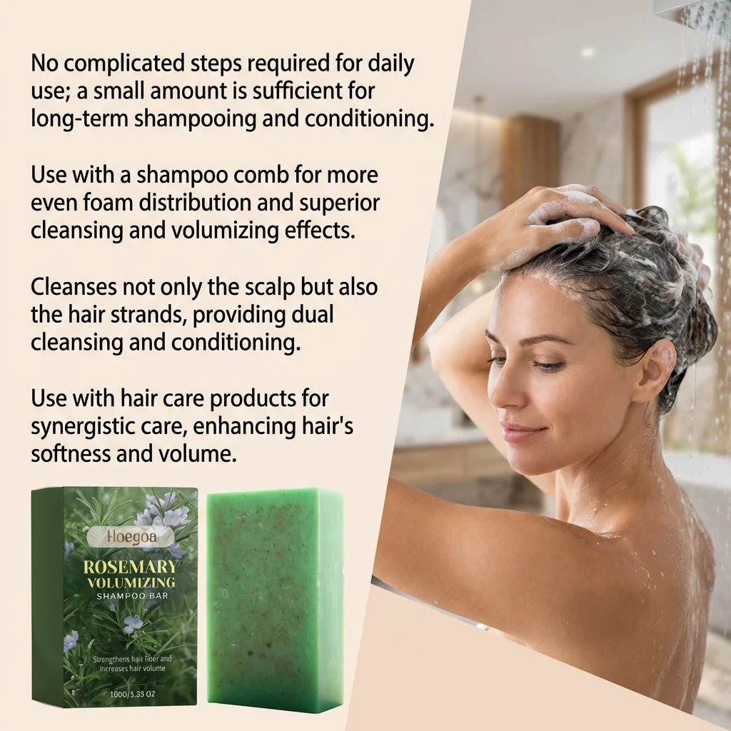Rosemary Volumizing Shampoo Soap Thickening Gentle Cleansing Smoothing Nourishing Scalp Oil Control Refreshing Shampoo Bar 100g