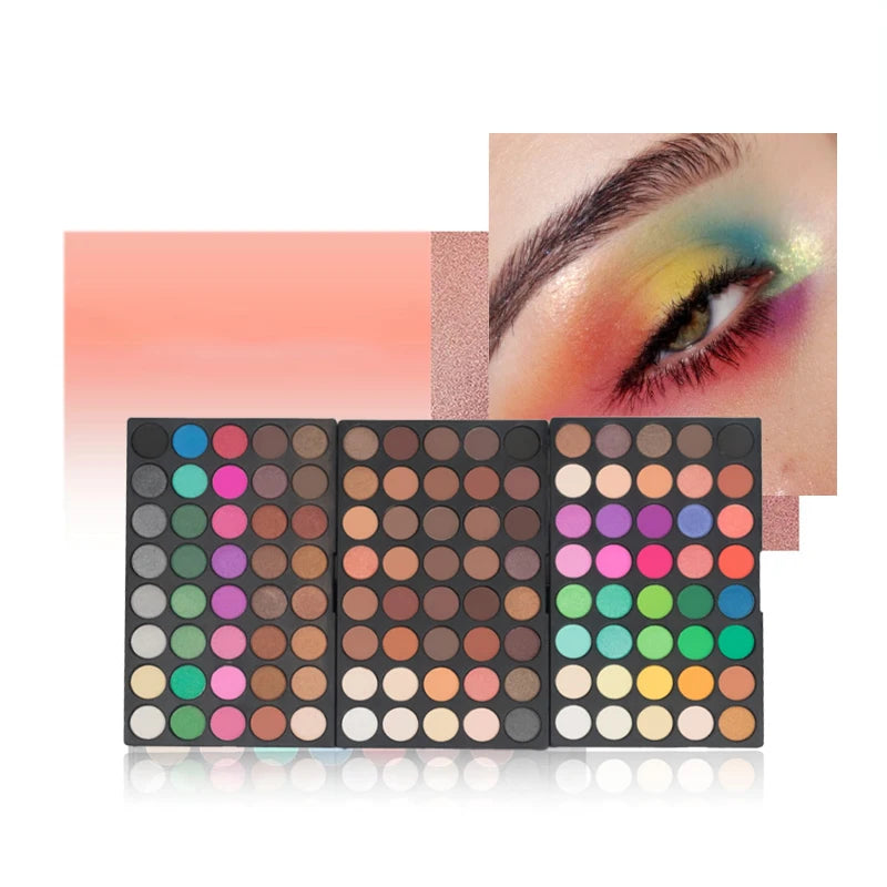 120 Color Eye Makeup,3-in-1 Eyeshadow Palette,Highly Pigmented Long Lasting Matte & Shimmer Finishes,Nude & Earth Eye Shadow
