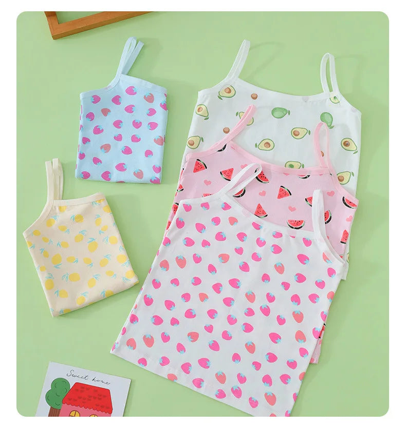 Little Girl Underwear for Kids Girl Children's Undershirts Top for Summer Girls Tops Kids Singlet Clothes 100% Cotton Camisole