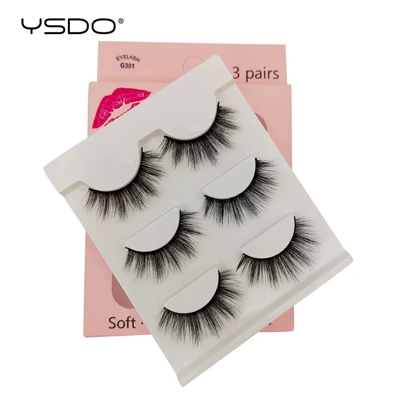YSDO 3/4 Pairs Eyelashes Natural Long 3d Mink Lashes Faux Cils Hand Made Mink Eyelashes Strip Makeup False Lashes Volume Cilios