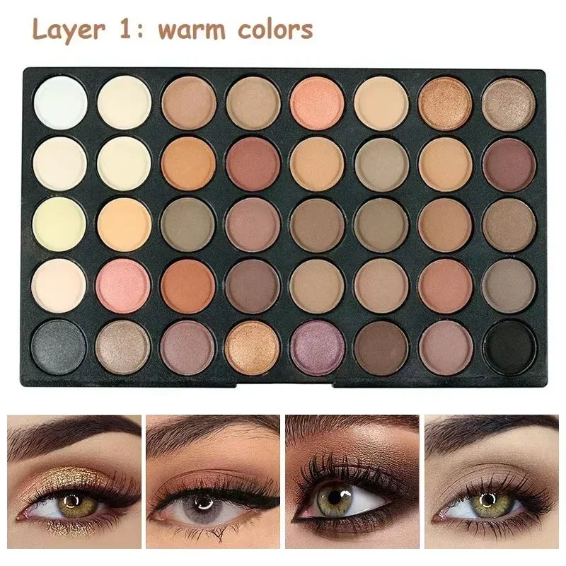 120 Color Eye Makeup,3-in-1 Eyeshadow Palette,Highly Pigmented Long Lasting Matte & Shimmer Finishes,Nude & Earth Eye Shadow